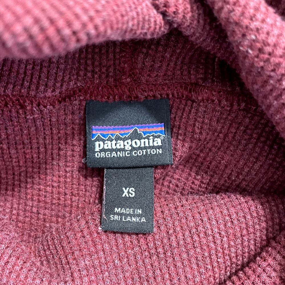 Patagonia Hooded Waffle Tunic Pullover Maroon Women's Size XS Athleisure Hiking - Picture 10 of 12